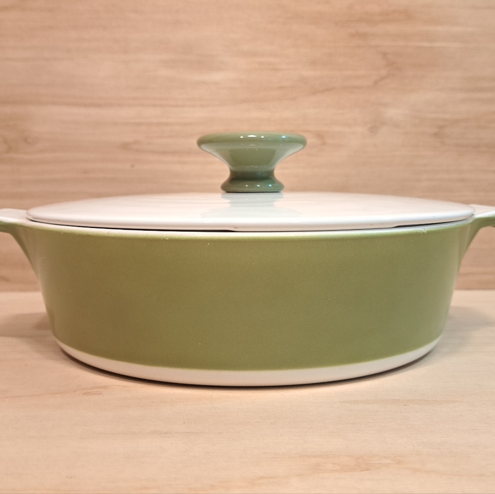 Vintage Corningware Avocado Green Serving Dish With Lid